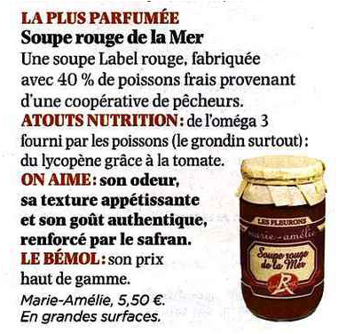 Article soupe rouge de la mer Label rouge Marie-Amélie